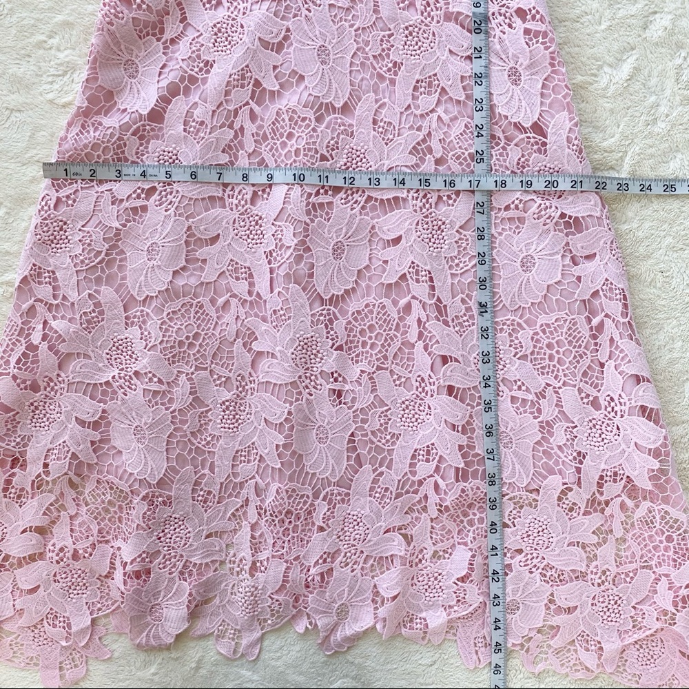 Kimlily pink floral lace asymmetrical hem dress - Picture 9 of 16